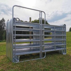 Lot de 21 éléments : 20 barrières et 1 porte de contention en 3m